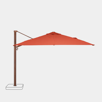Parasol déporté anti-vent Mistral 3x4m structure effet bois