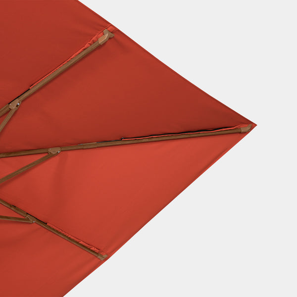 Parasol déporté anti-vent Mistral 3x4m structure effet bois