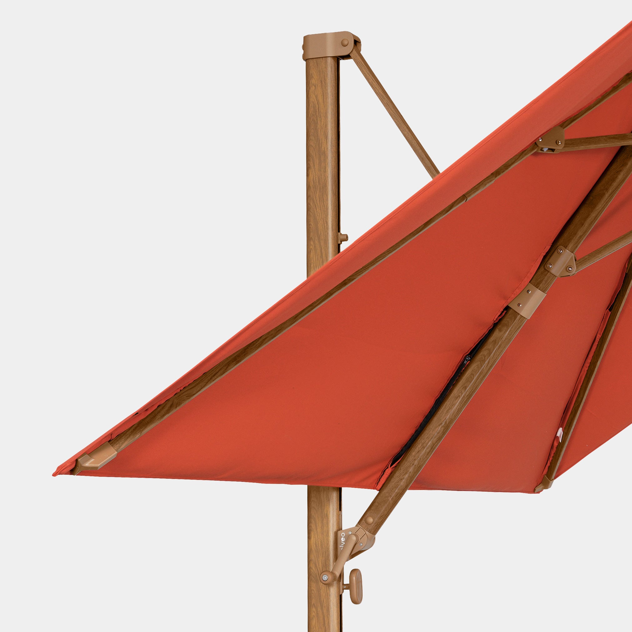 Parasol déporté anti-vent Mistral 3x4m structure effet bois
