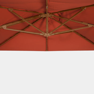 Parasol déporté anti-vent Mistral 3x4m structure effet bois