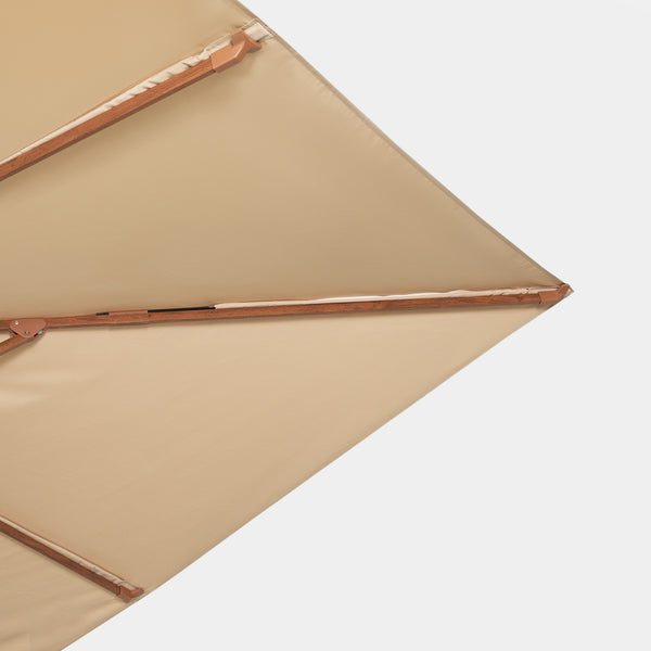 Parasol déporté anti-vent Mistral 3x4m structure effet bois