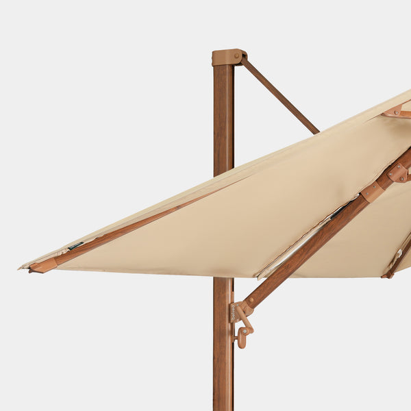 Parasol déporté anti-vent Mistral 3x4m structure effet bois
