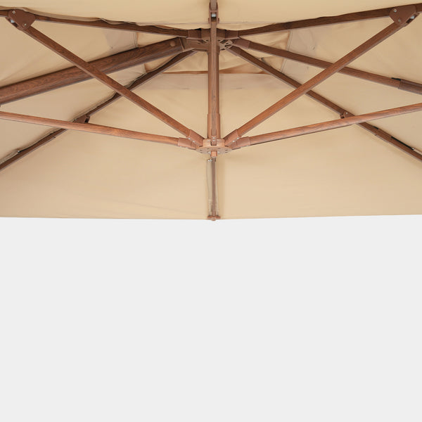 Parasol déporté anti-vent Mistral 3x4m structure effet bois