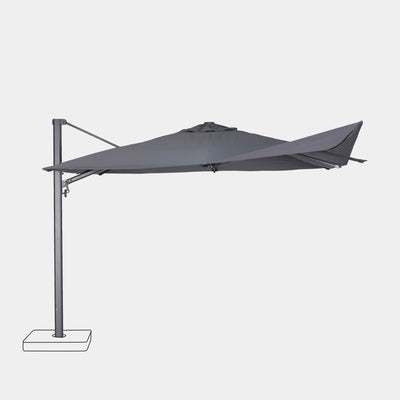 Parasol déporté anti-vent Mistral 3x4m structure gris anthracite