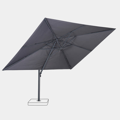 Parasol déporté anti-vent Mistral 3x4m structure gris anthracite
