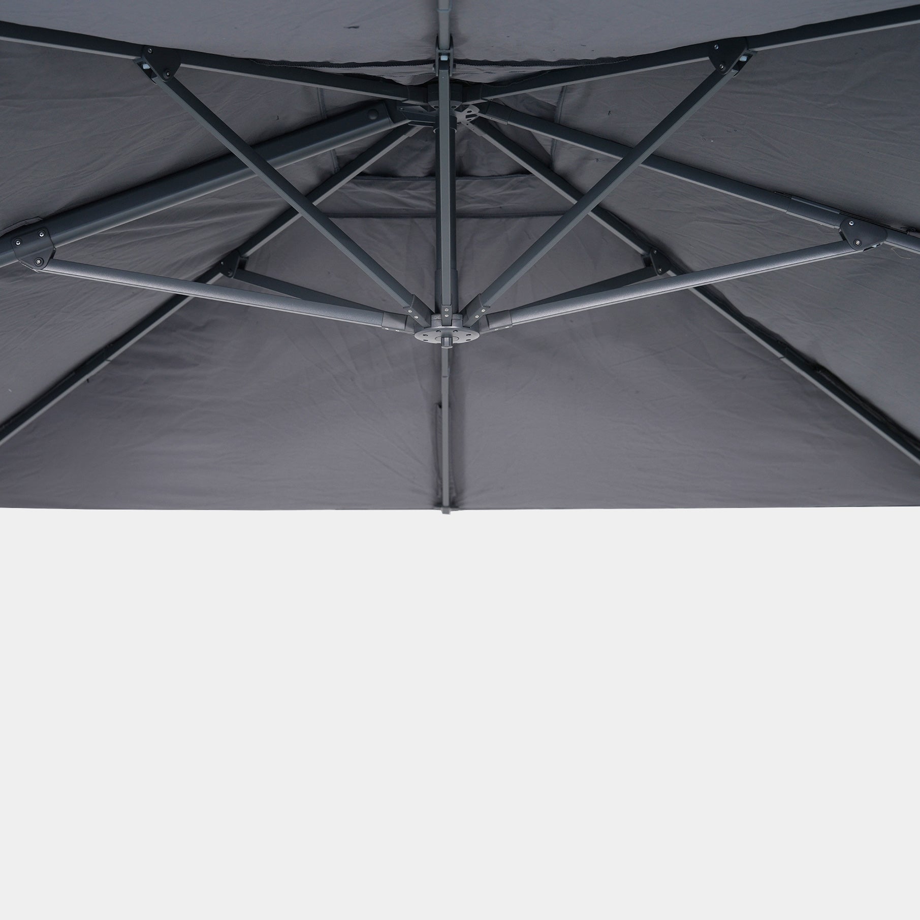 Parasol déporté anti-vent Mistral 3x4m structure gris anthracite