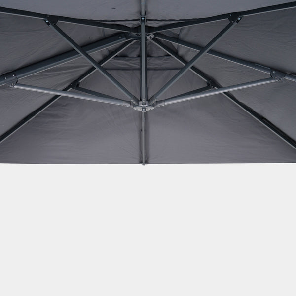 Parasol déporté anti-vent Mistral 3x4m structure gris anthracite