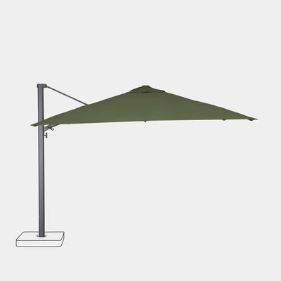 Parasol déporté anti-vent Mistral 3x4m structure gris anthracite