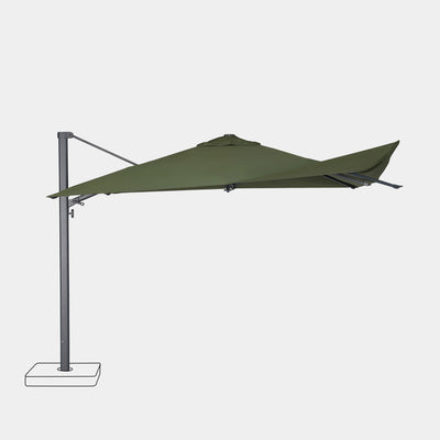 Parasol déporté anti-vent Mistral 3x4m structure gris anthracite