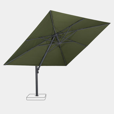 Parasol déporté anti-vent Mistral 3x4m structure gris anthracite