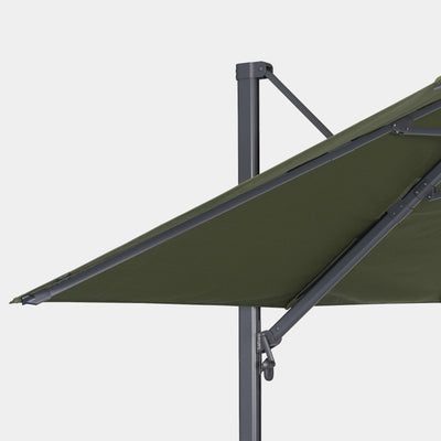 Parasol déporté anti-vent Mistral 3x4m structure gris anthracite