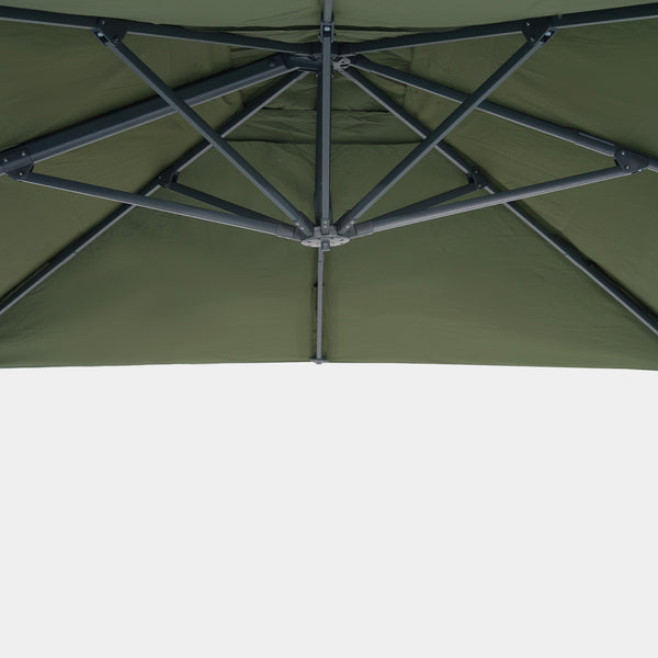 Parasol déporté anti-vent Mistral 3x4m structure gris anthracite