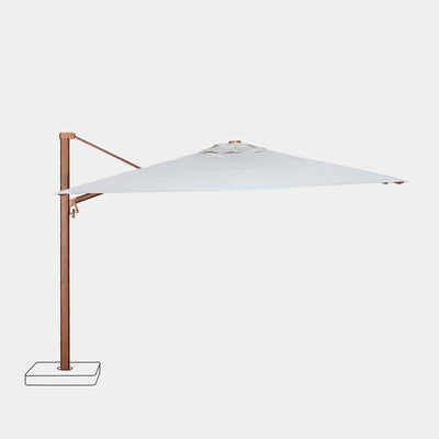 Parasol déporté anti-vent Mistral 3x4m structure effet bois