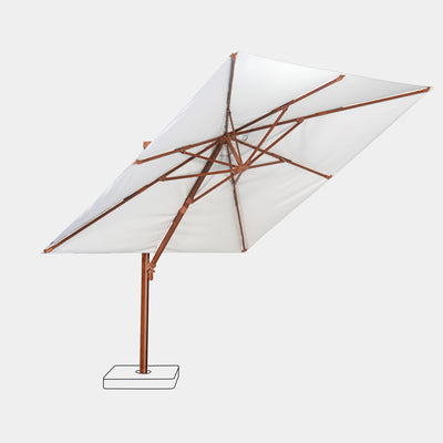 Parasol déporté anti-vent Mistral 3x4m structure effet bois