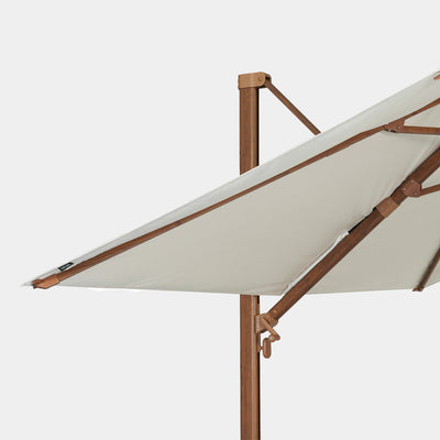 Parasol déporté anti-vent Mistral 3x4m structure effet bois