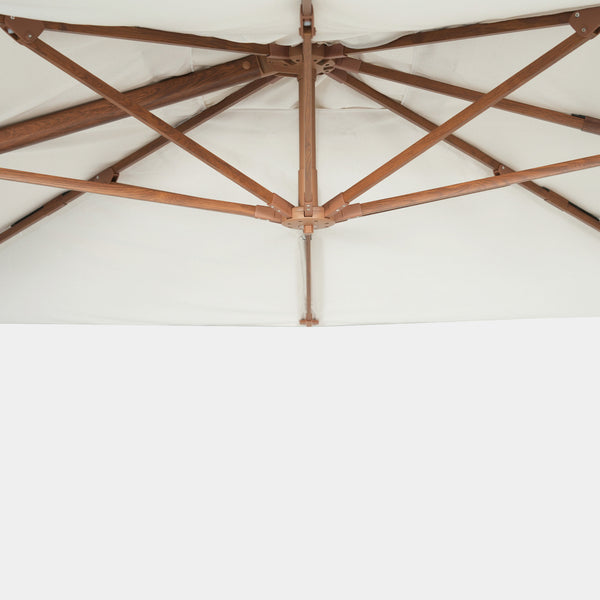 Parasol déporté anti-vent Mistral 3x4m structure effet bois