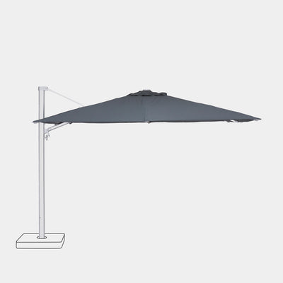 Parasol déporté anti-vent Mistral 3x4m structure gris clair