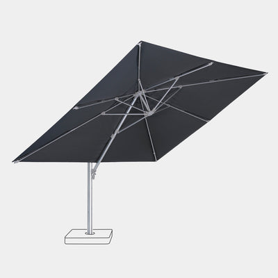 Parasol déporté anti-vent Mistral 3x4m structure gris clair