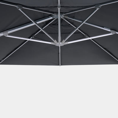 Parasol déporté anti-vent Mistral 3x4m structure gris clair