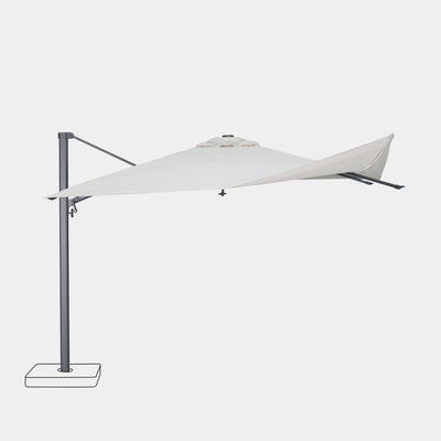Parasol déporté anti-vent Mistral 3x4m structure gris anthracite