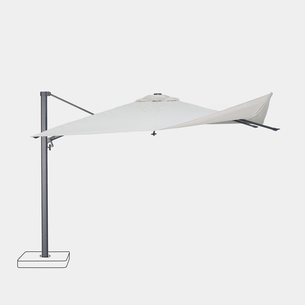 Parasol déporté anti-vent Mistral 3x4m structure gris anthracite