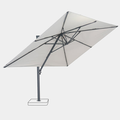 Parasol déporté anti-vent Mistral 3x4m structure gris anthracite