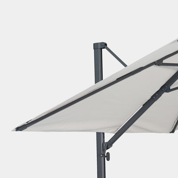 Parasol déporté anti-vent Mistral 3x4m structure gris anthracite