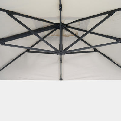 Parasol déporté anti-vent Mistral 3x4m structure gris anthracite
