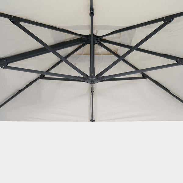 Parasol déporté anti-vent Mistral 3x4m structure gris anthracite