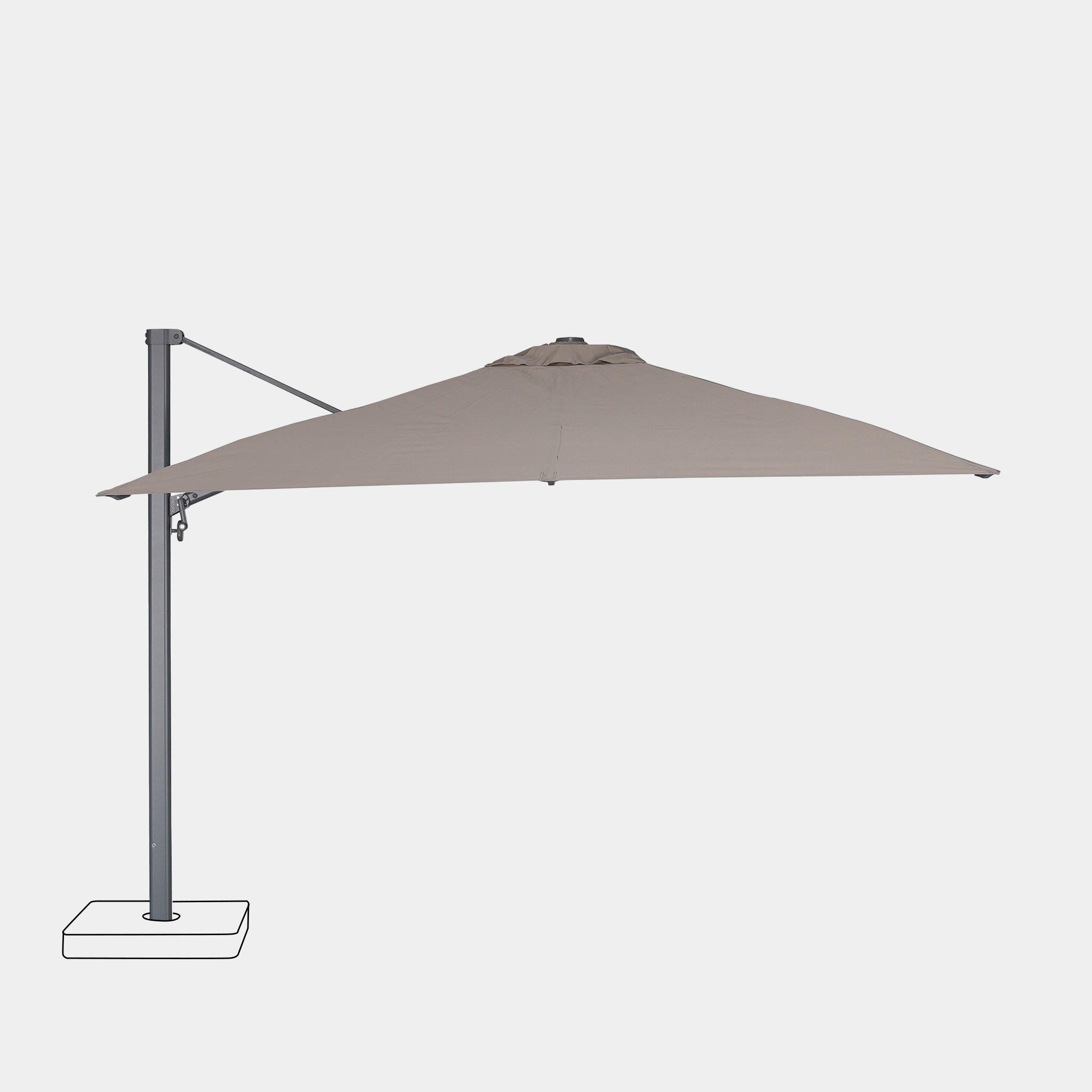 Parasol déporté anti-vent Mistral 3x4m structure gris anthracite