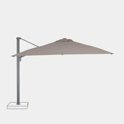 Parasol déporté anti-vent Mistral 3x4m structure gris anthracite