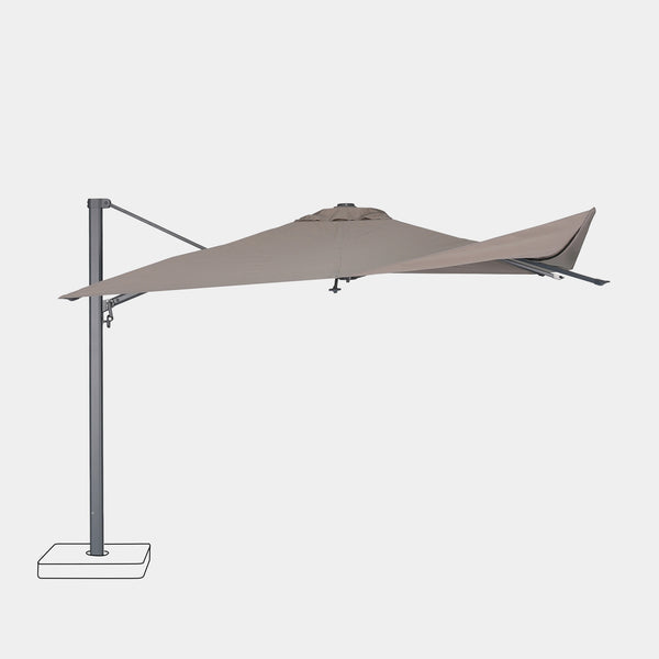 Parasol déporté anti-vent Mistral 3x4m structure gris anthracite