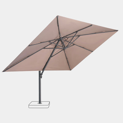 Parasol déporté anti-vent Mistral 3x4m structure gris anthracite