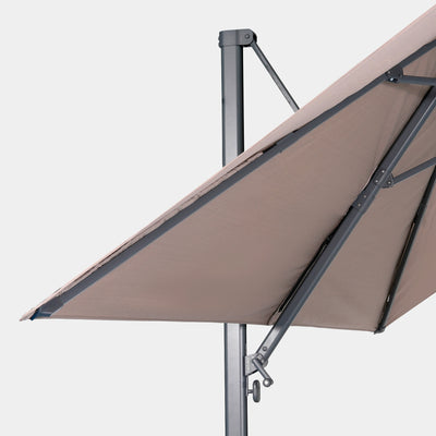 Parasol déporté anti-vent Mistral 3x4m structure gris anthracite