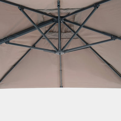 Parasol déporté anti-vent Mistral 3x4m structure gris anthracite