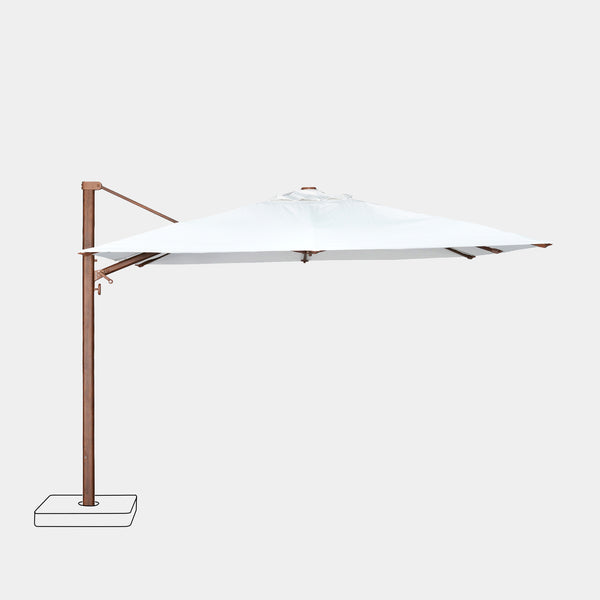 Parasol déporté anti-vent Mistral 3x4m structure effet bois