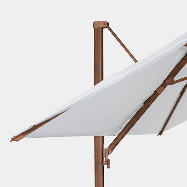 Parasol déporté anti-vent Mistral 3x4m structure effet bois