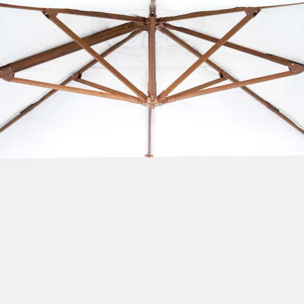 Parasol déporté anti-vent Mistral 3x4m structure effet bois