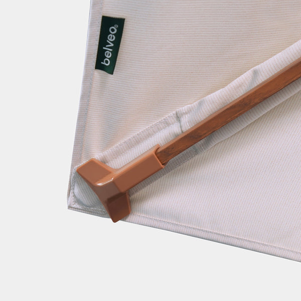 Parasol déporté anti-vent Mistral 3x4m structure effet bois