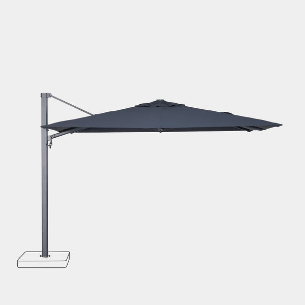 Parasol déporté anti-vent Mistral 3x4m structure gris anthracite