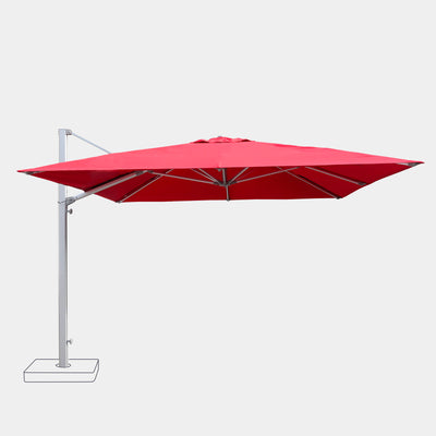 Parasol déporté anti-vent Mistral 3x3m structure gris clair