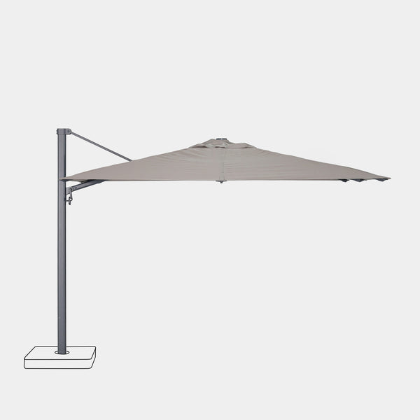 Parasol déporté anti-vent Mistral 3x3m structure gris anthracite