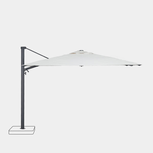 Parasol déporté anti-vent Mistral 3x3m structure gris anthracite