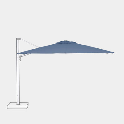 Parasol déporté anti-vent Mistral 3x3m structure gris clair