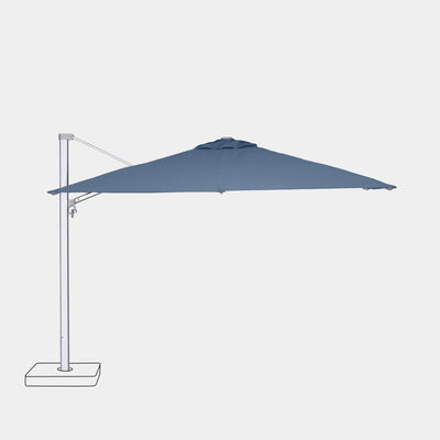 Parasol déporté anti-vent Mistral 3x4m structure gris clair